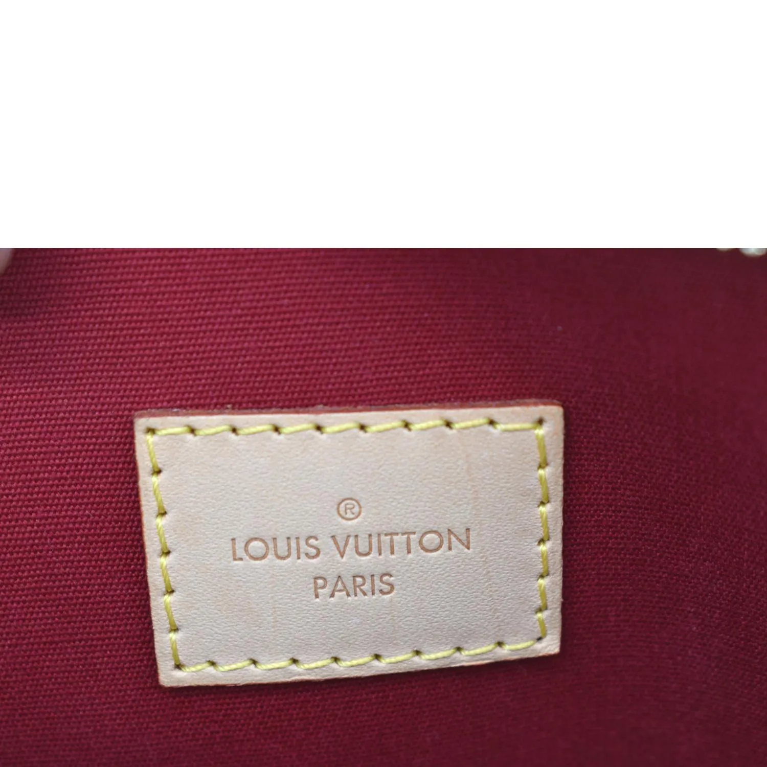 LOUIS VUITTON Alma GM Monogram Vernis Satchel Bag Red