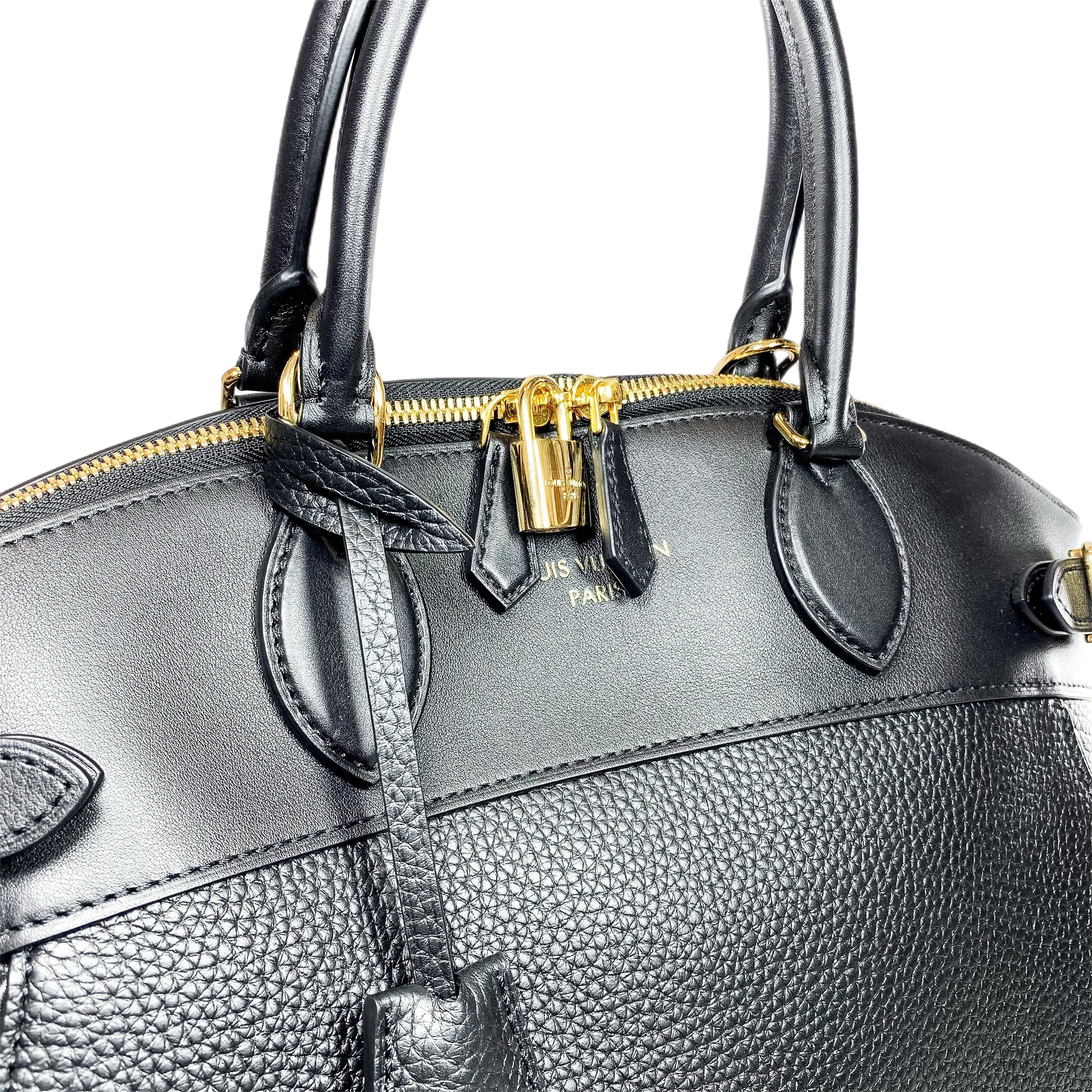 Louis Vuitton Black Taurillon Vendome Lock It MM