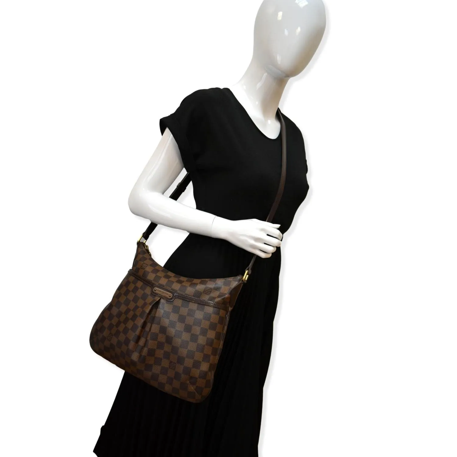 LOUIS VUITTON Bloomsbury PM Damier Ebene Crossbody Bag Brown