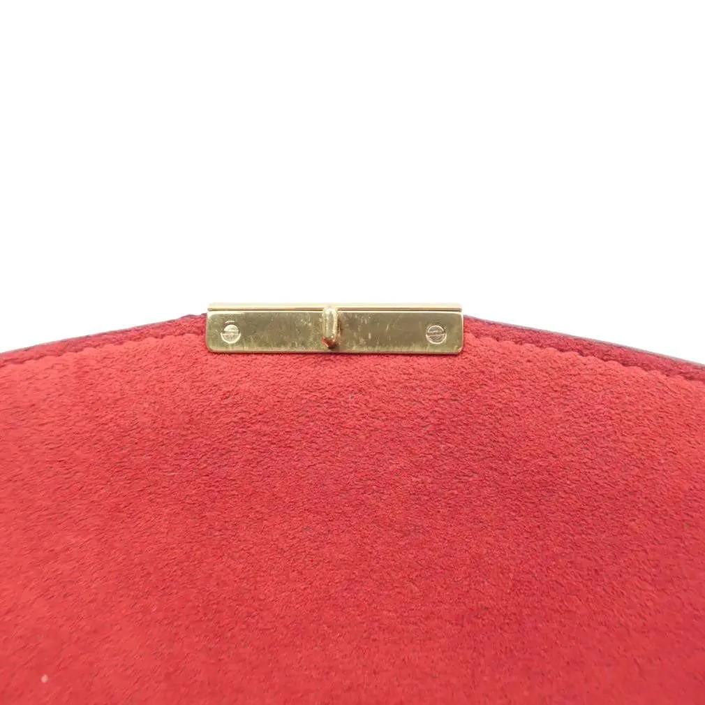 LOUIS VUITTON Caissa Chain Damier Ebene Clutch Shoulder Bag Brown
