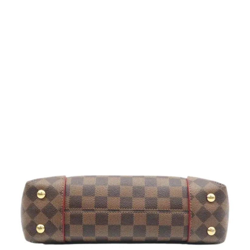 LOUIS VUITTON Caissa Chain Damier Ebene Clutch Shoulder Bag Brown