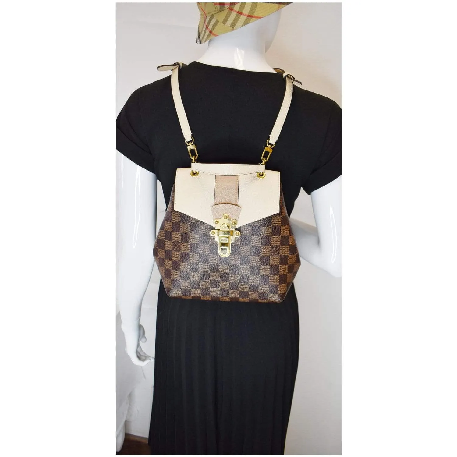 LOUIS VUITTON Clapton Damier Ebene Backpack Bag Brown
