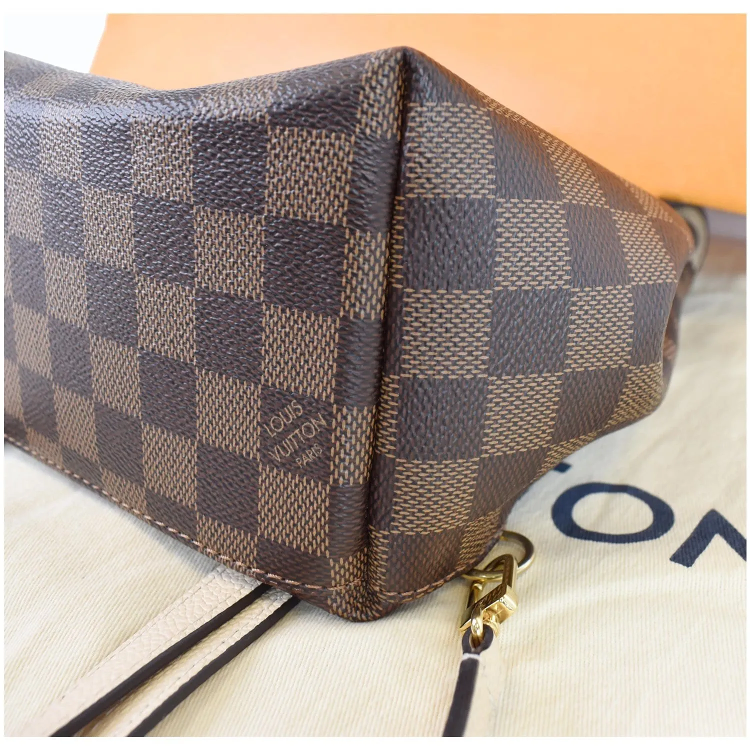 LOUIS VUITTON Clapton Damier Ebene Backpack Bag Brown