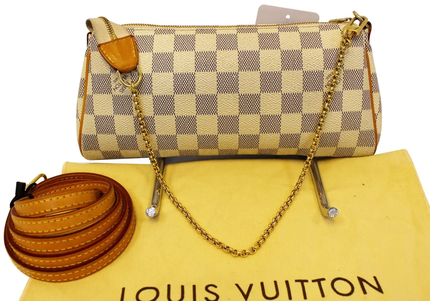 LOUIS VUITTON Damier Azur Eva Clutch Crossbody Bag
