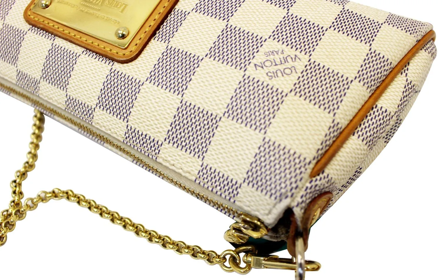 LOUIS VUITTON Damier Azur Eva Clutch Crossbody Bag