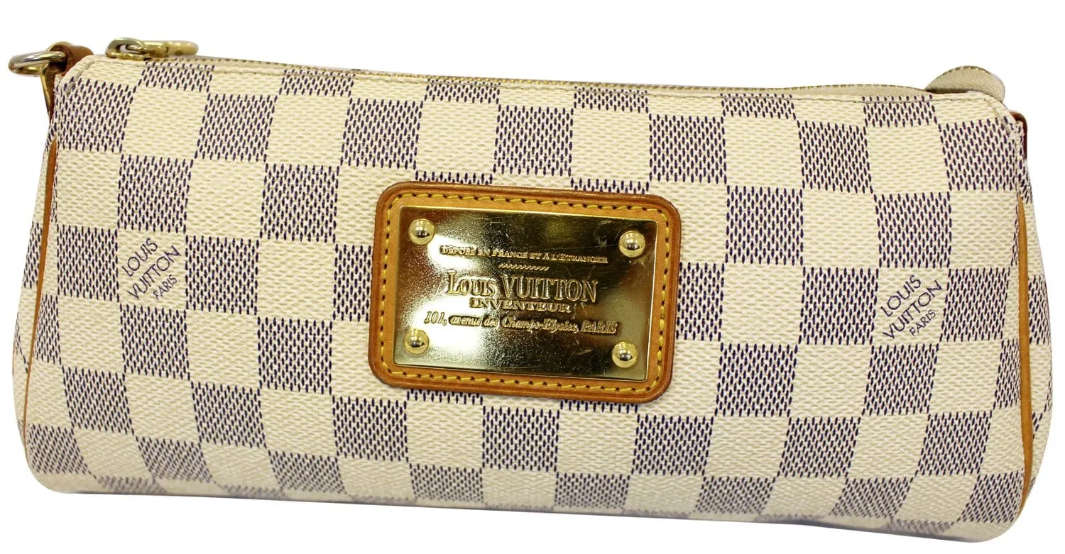 LOUIS VUITTON Damier Azur Eva Clutch Crossbody Bag
