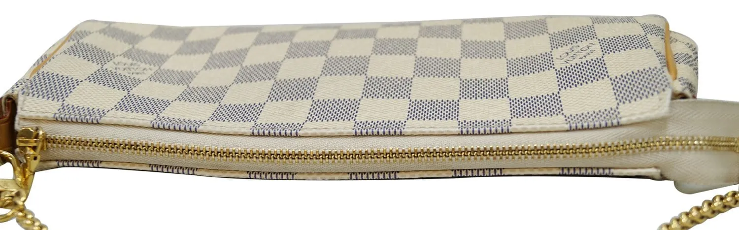LOUIS VUITTON Damier Azur Eva Clutch Crossbody Bag