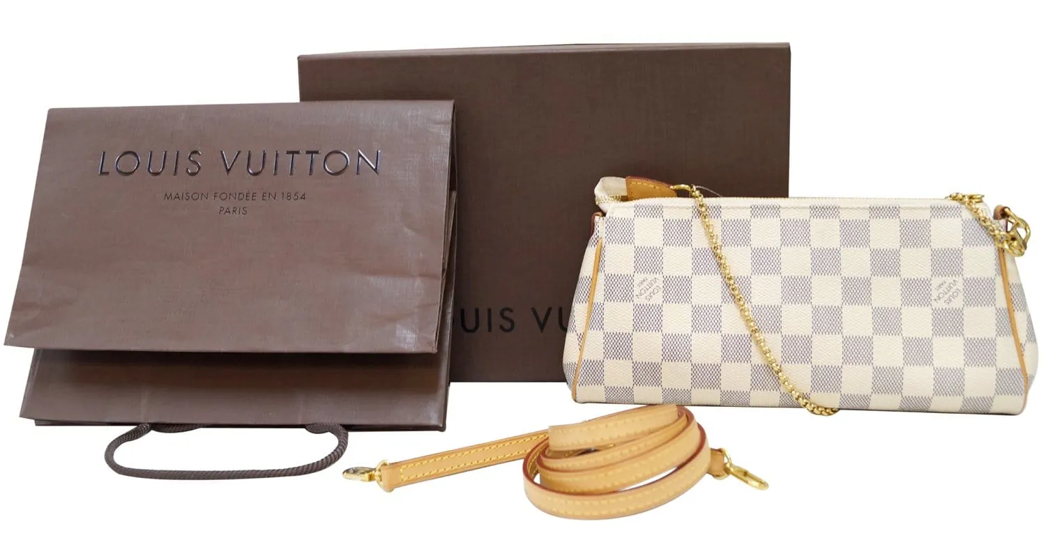 LOUIS VUITTON Damier Azur Eva Clutch Crossbody Bag