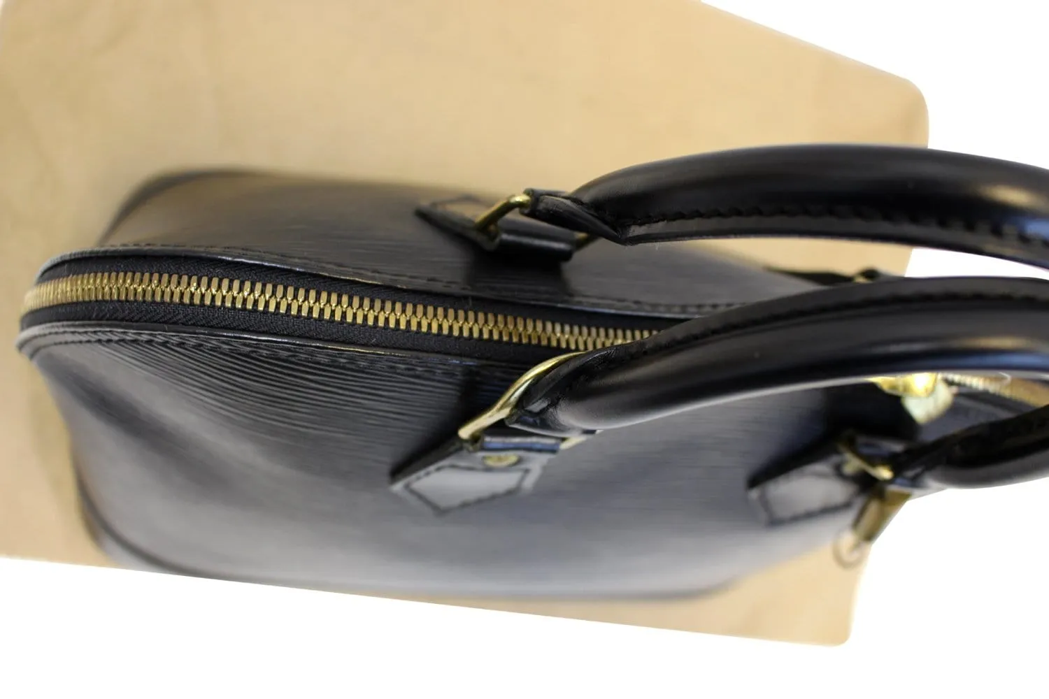 LOUIS VUITTON Epi Leather Alma Black Satchel Bag