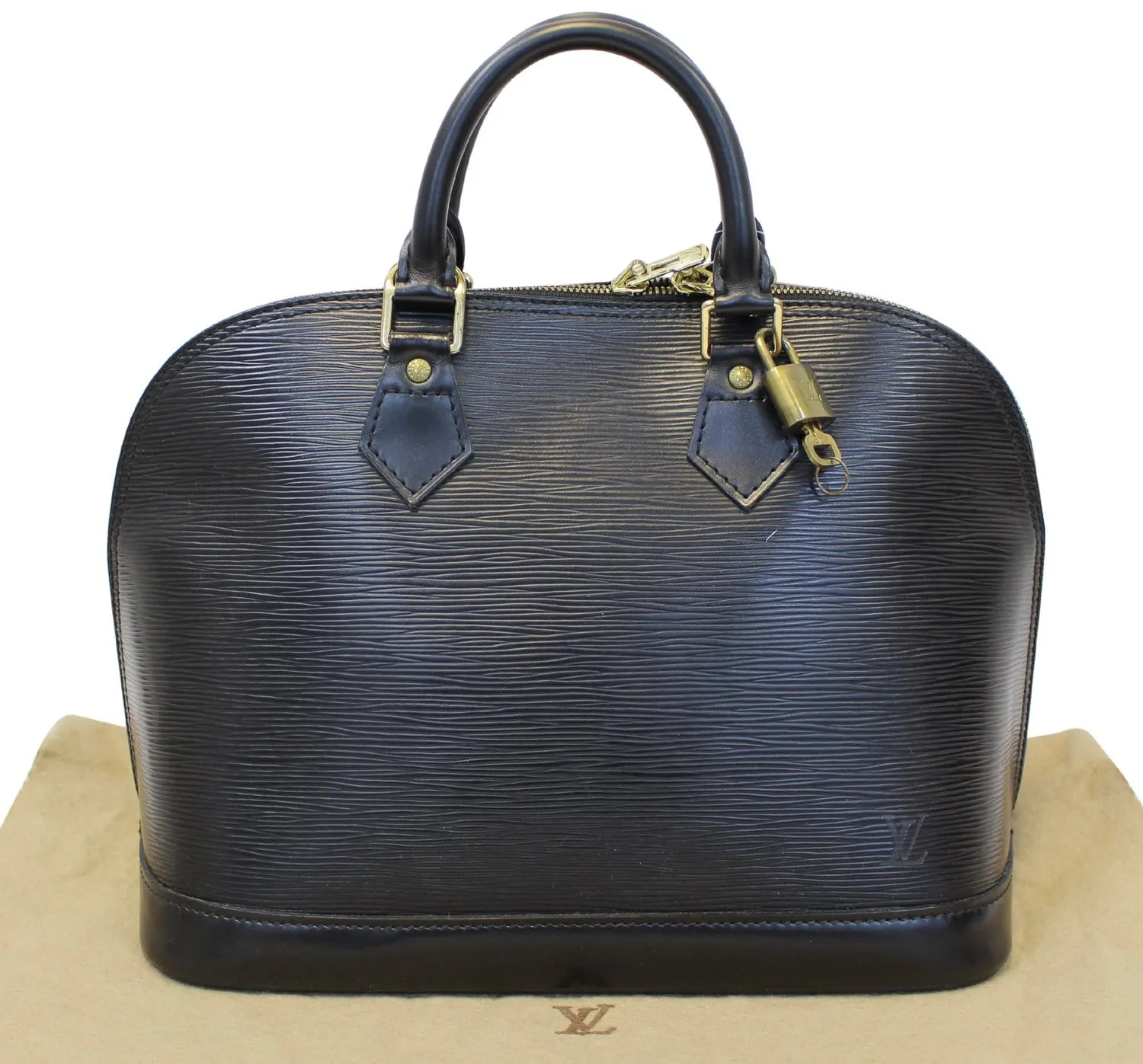 LOUIS VUITTON Epi Leather Alma Black Satchel Bag