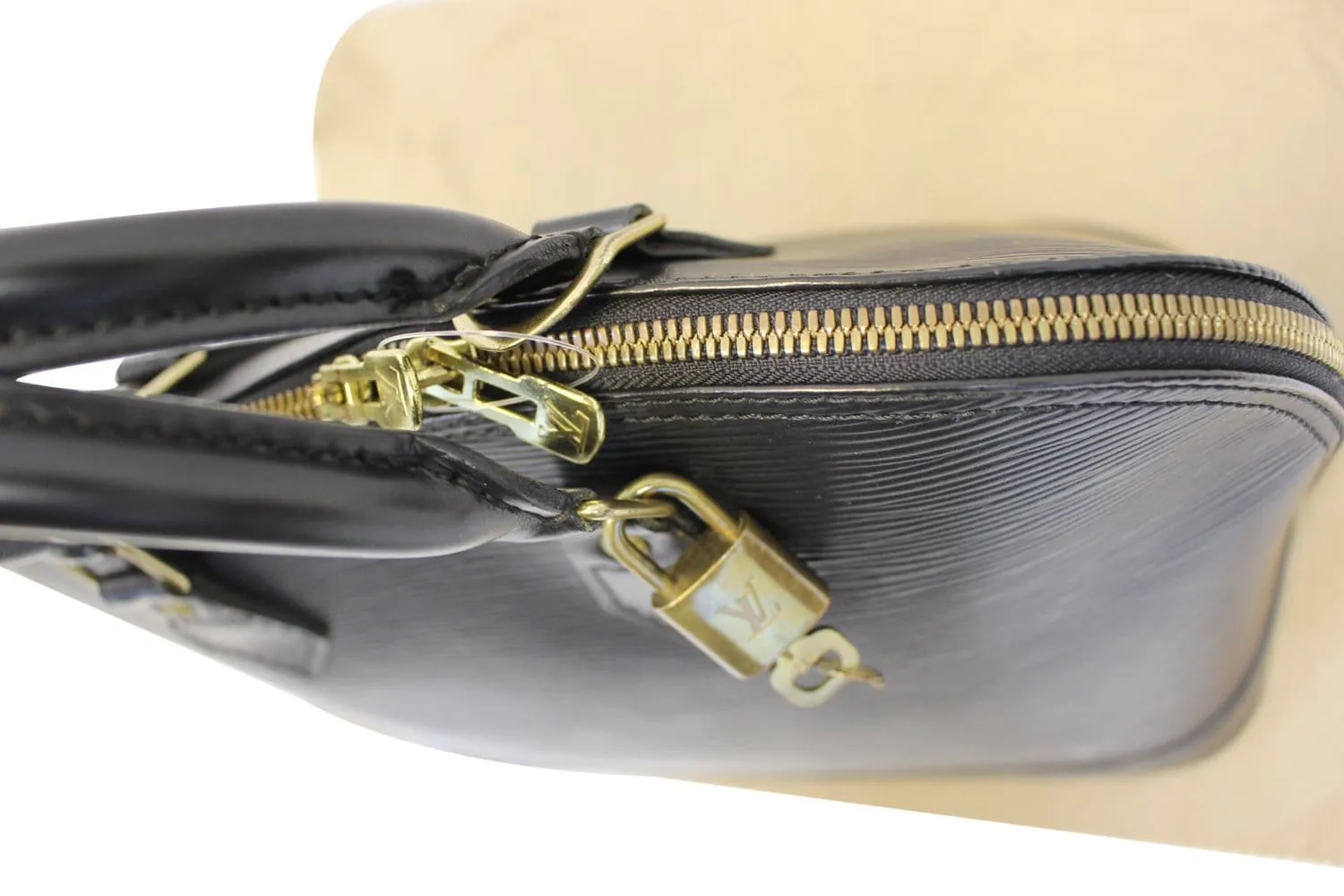 LOUIS VUITTON Epi Leather Alma Black Satchel Bag