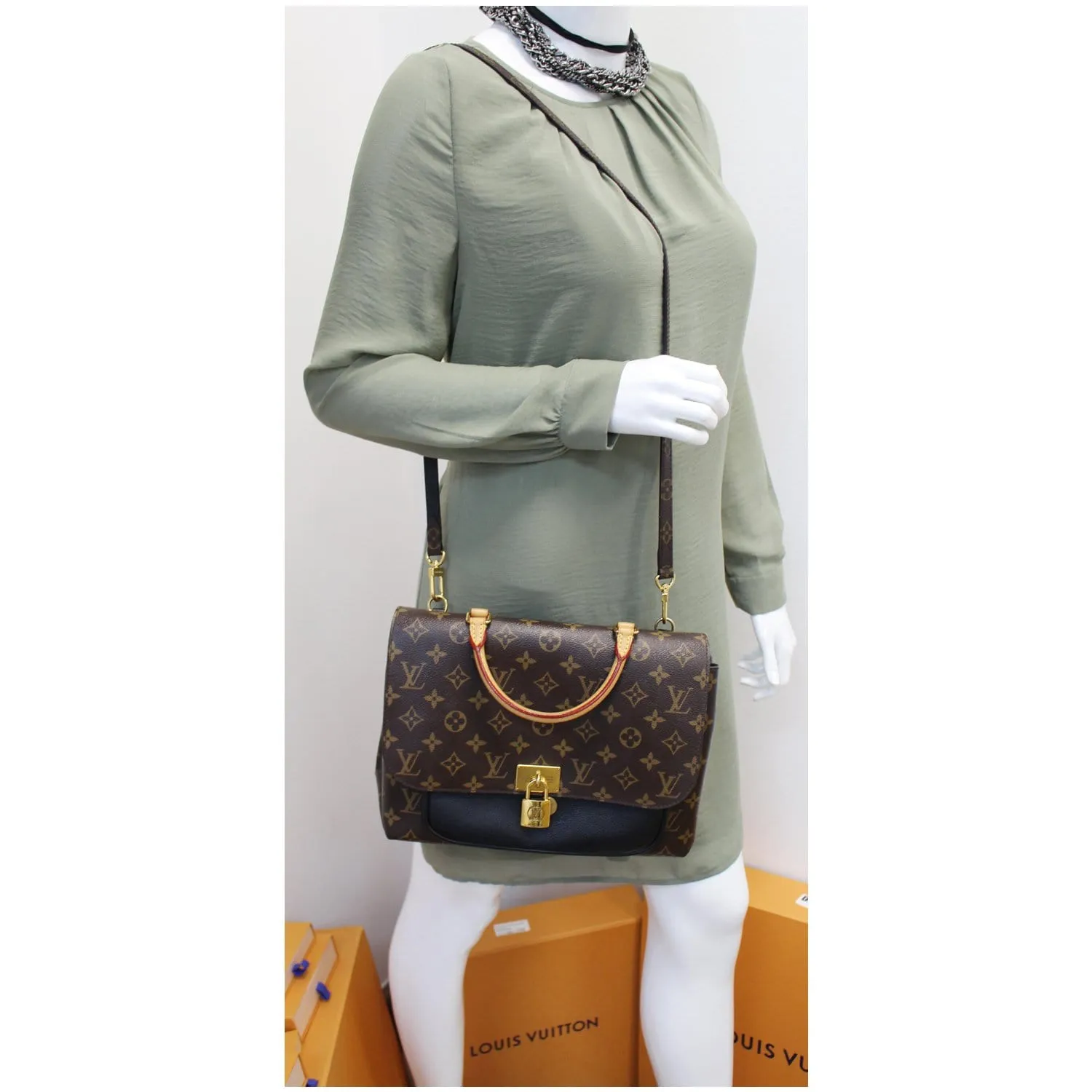 LOUIS VUITTON Marignan Monogram Canvas Messenger Shoulder Bag Brown - 15% OFF