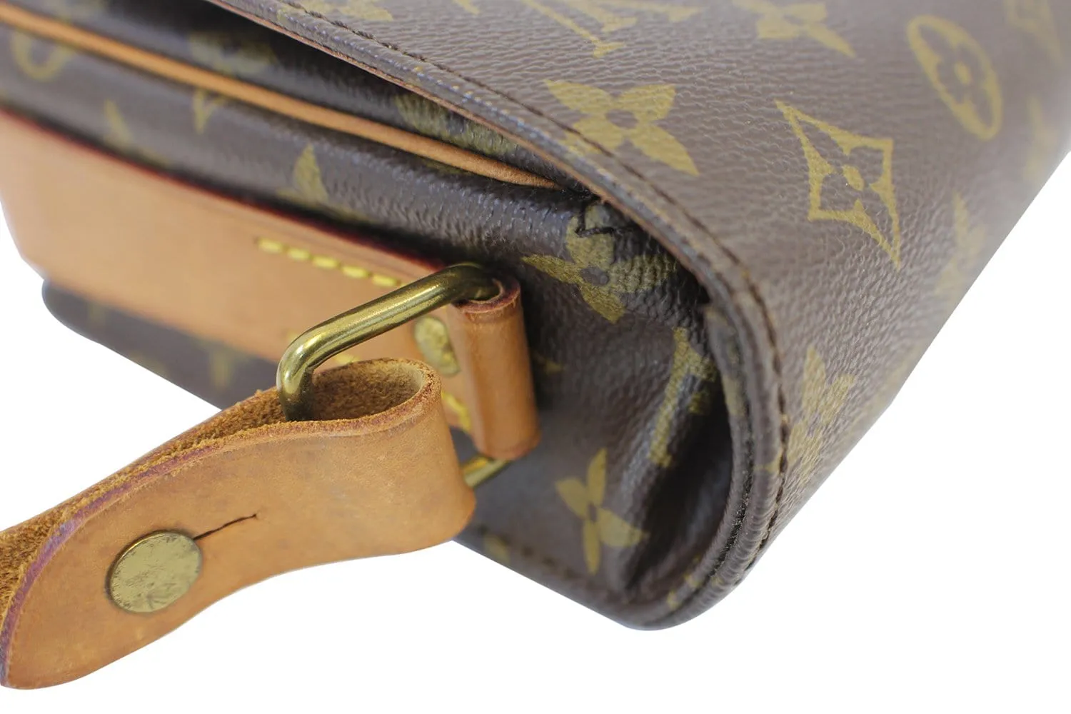 LOUIS VUITTON Monogram Brown Cartouchiere MM Crossbody Bag