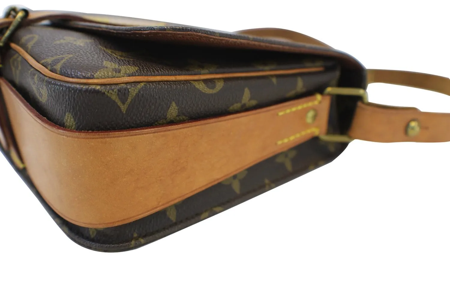 LOUIS VUITTON Monogram Brown Cartouchiere MM Crossbody Bag