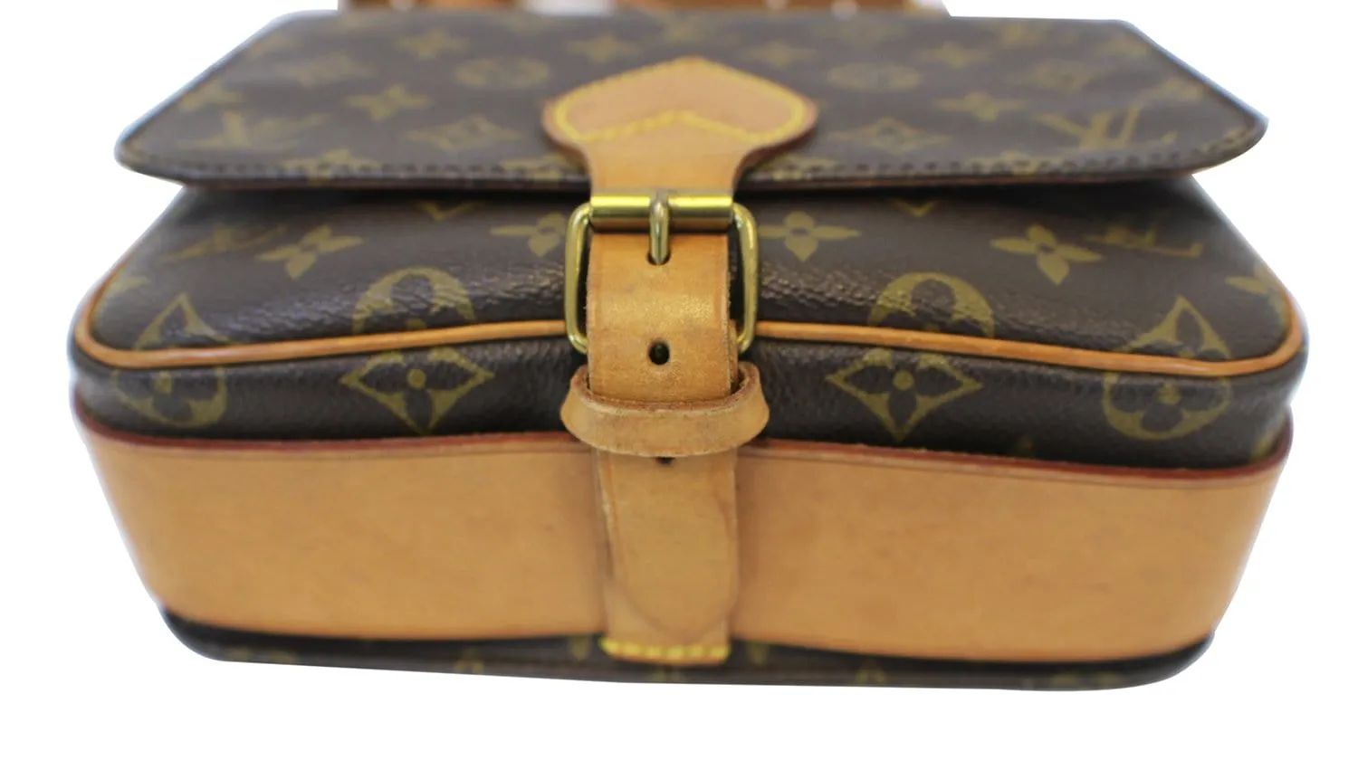 LOUIS VUITTON Monogram Brown Cartouchiere MM Crossbody Bag