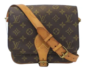 LOUIS VUITTON Monogram Brown Cartouchiere MM Crossbody Bag