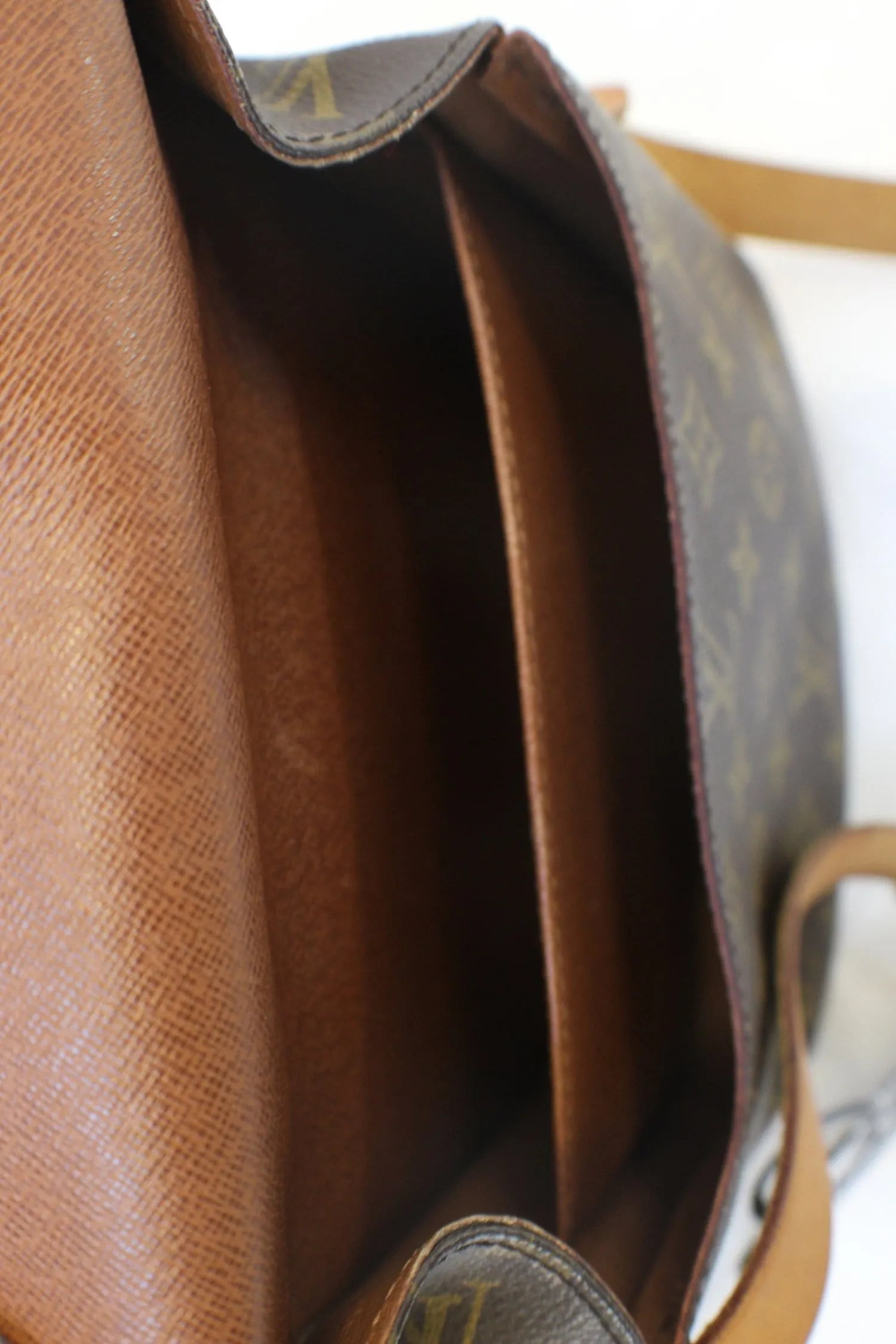 LOUIS VUITTON Monogram Brown Cartouchiere MM Crossbody Bag