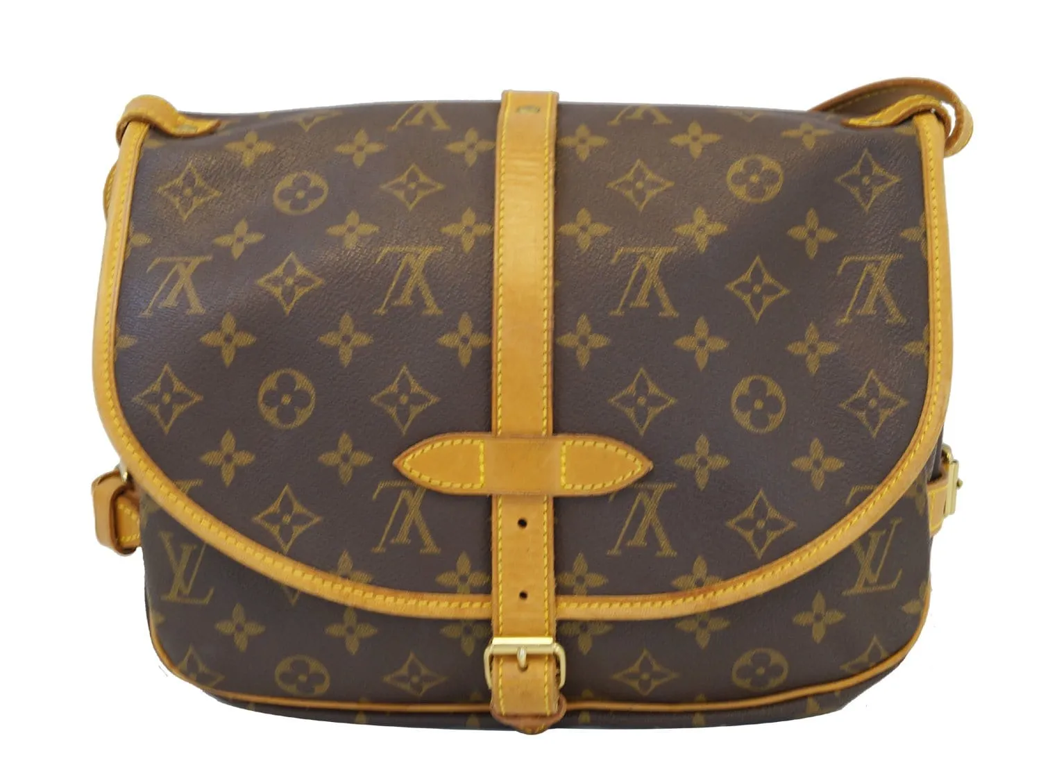 LOUIS VUITTON Monogram Brown Saumur 30 Messenger Bag