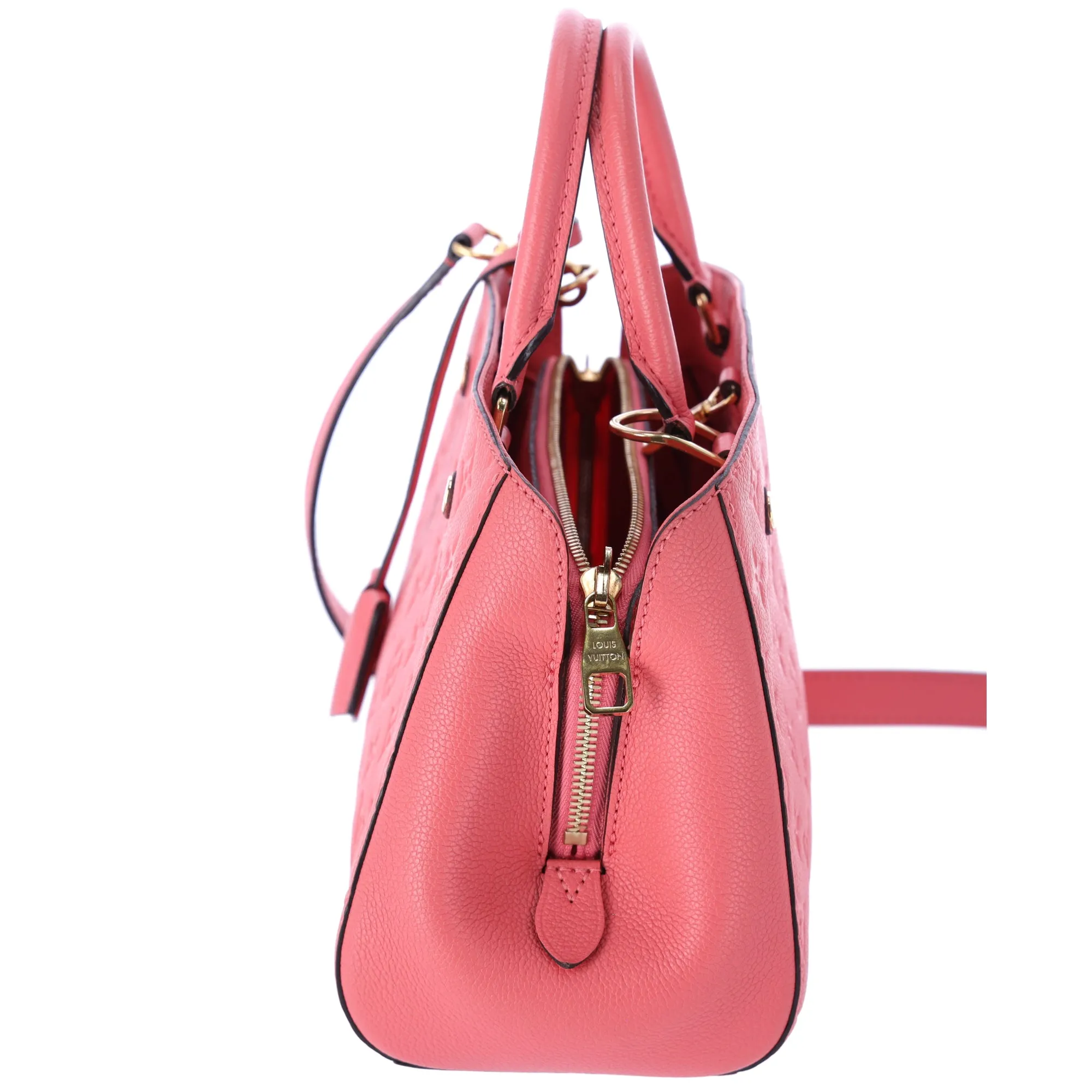 Louis Vuitton Montaigne BB Satchel Monogram Empreinte Leather Blossom Pink