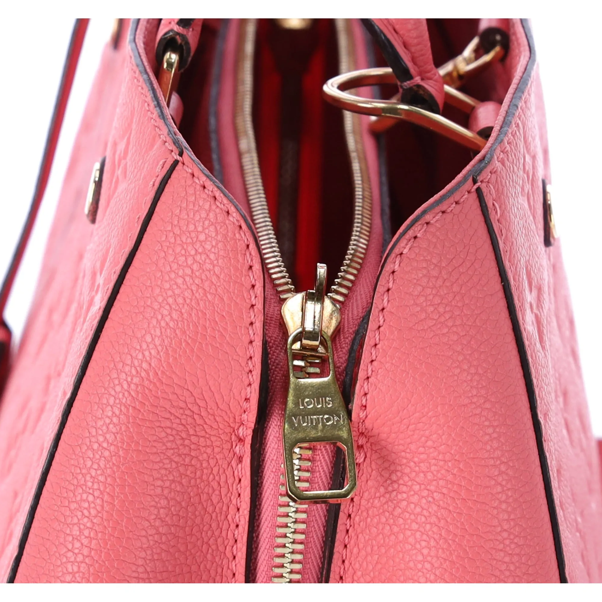 Louis Vuitton Montaigne BB Satchel Monogram Empreinte Leather Blossom Pink