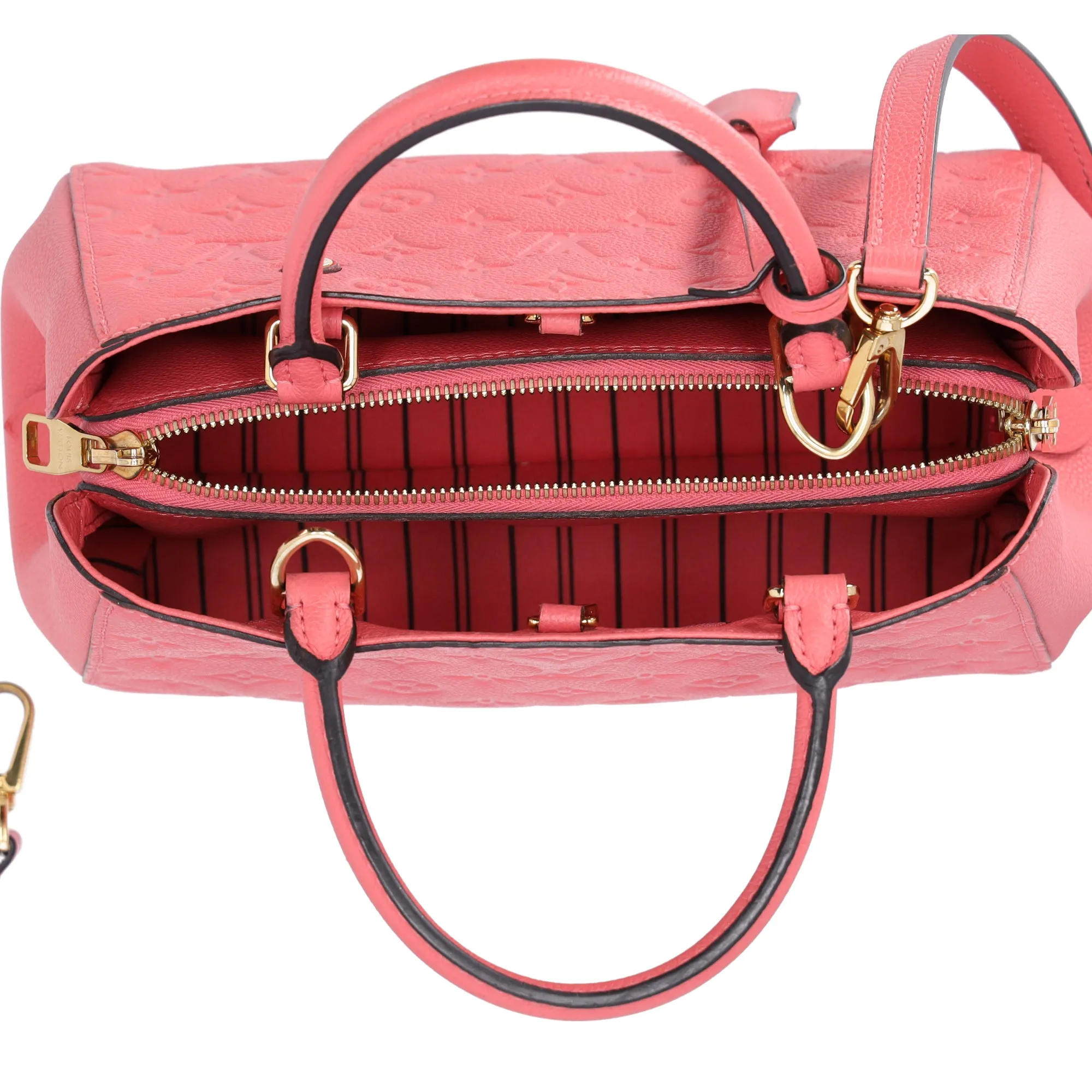 Louis Vuitton Montaigne BB Satchel Monogram Empreinte Leather Blossom Pink