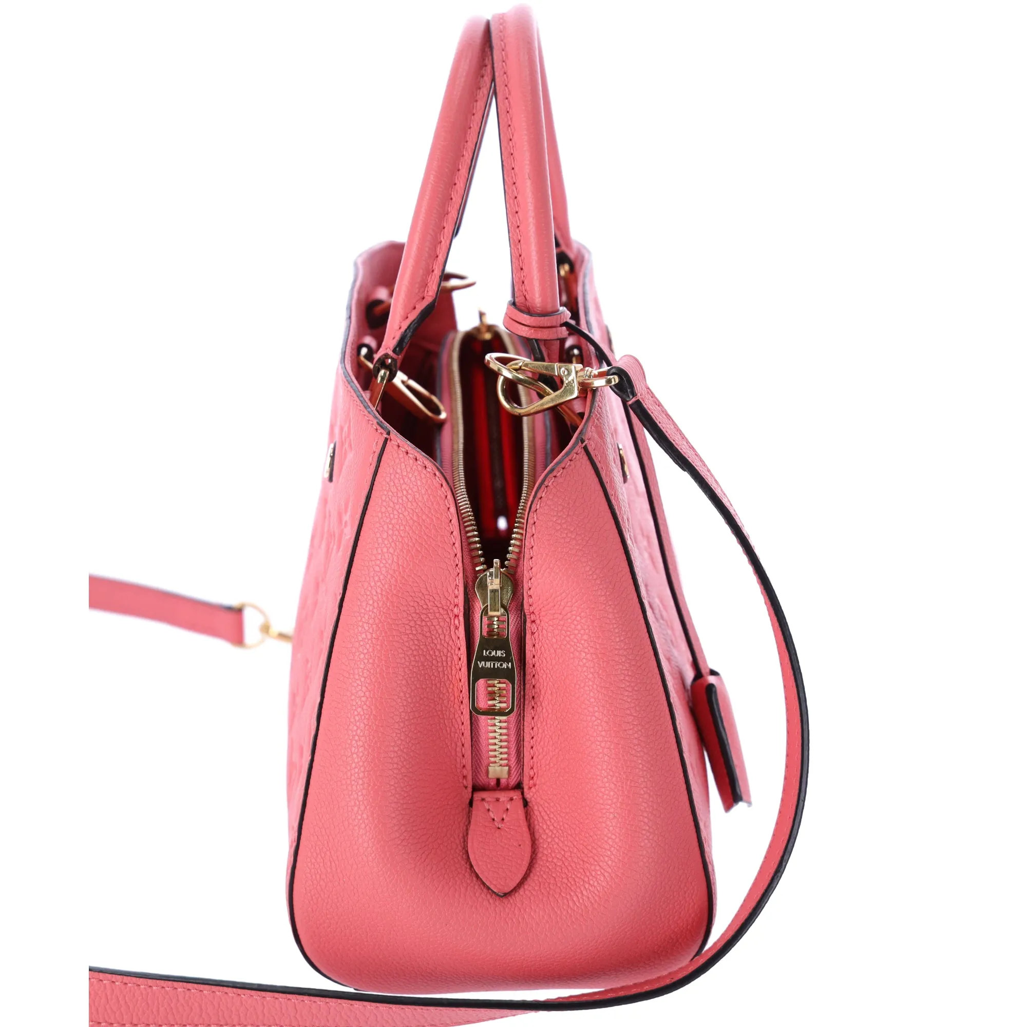 Louis Vuitton Montaigne BB Satchel Monogram Empreinte Leather Blossom Pink