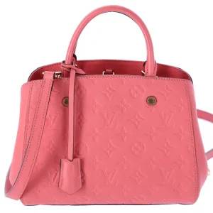 Louis Vuitton Montaigne BB Satchel Monogram Empreinte Leather Blossom Pink