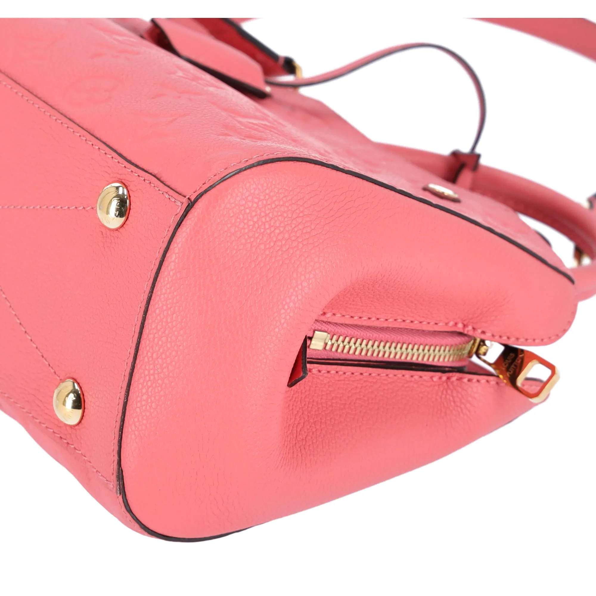 Louis Vuitton Montaigne BB Satchel Monogram Empreinte Leather Blossom Pink