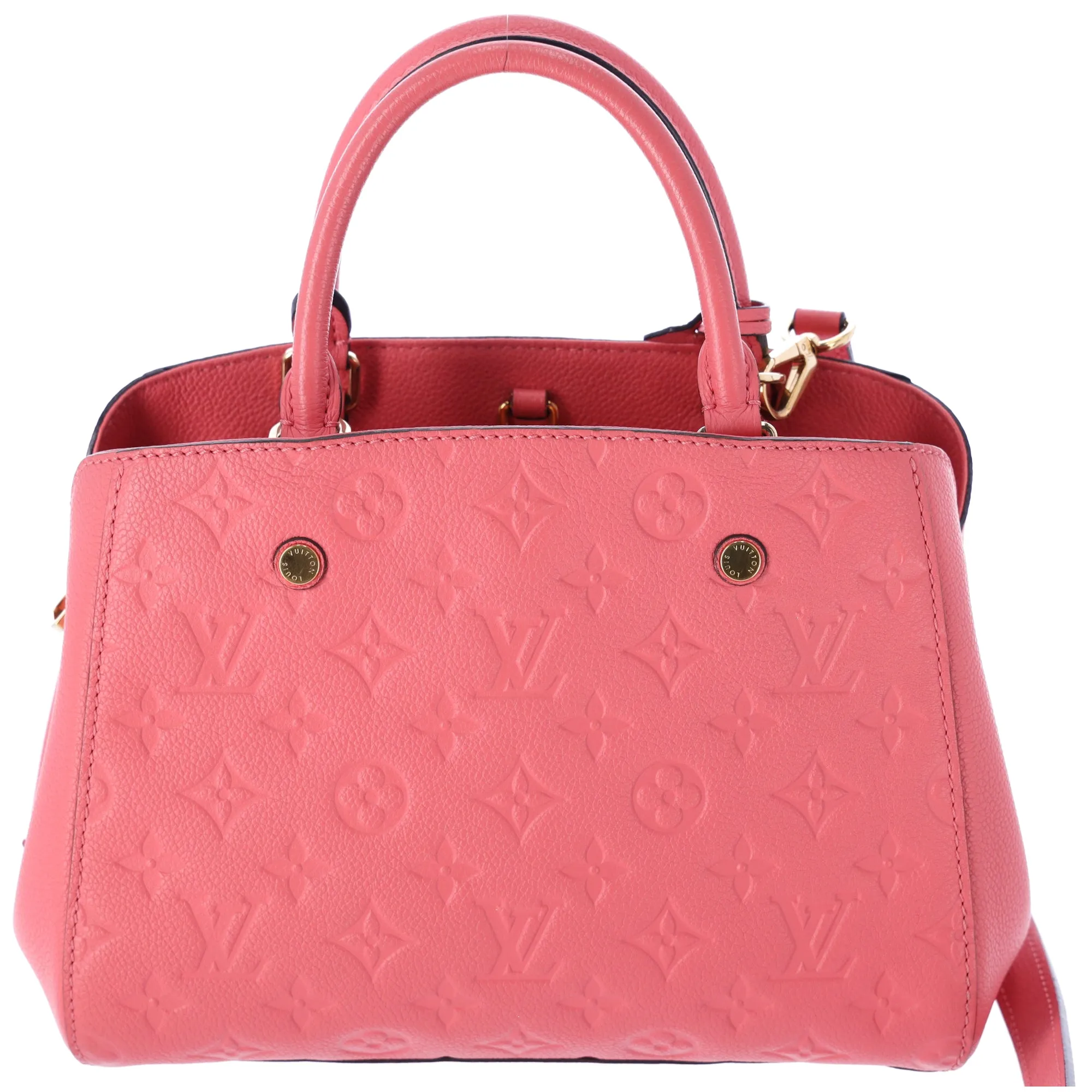 Louis Vuitton Montaigne BB Satchel Monogram Empreinte Leather Blossom Pink