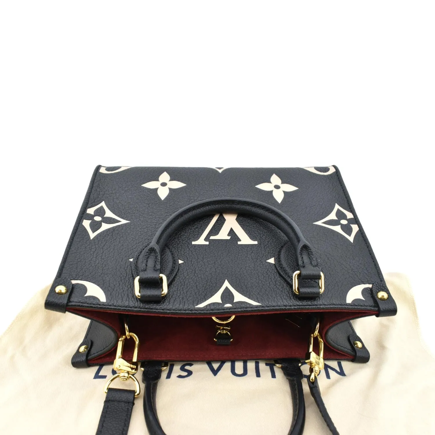 LOUIS VUITTON Onthego PM Bicolor Monogram Empreinte Shoulder Bag Black
