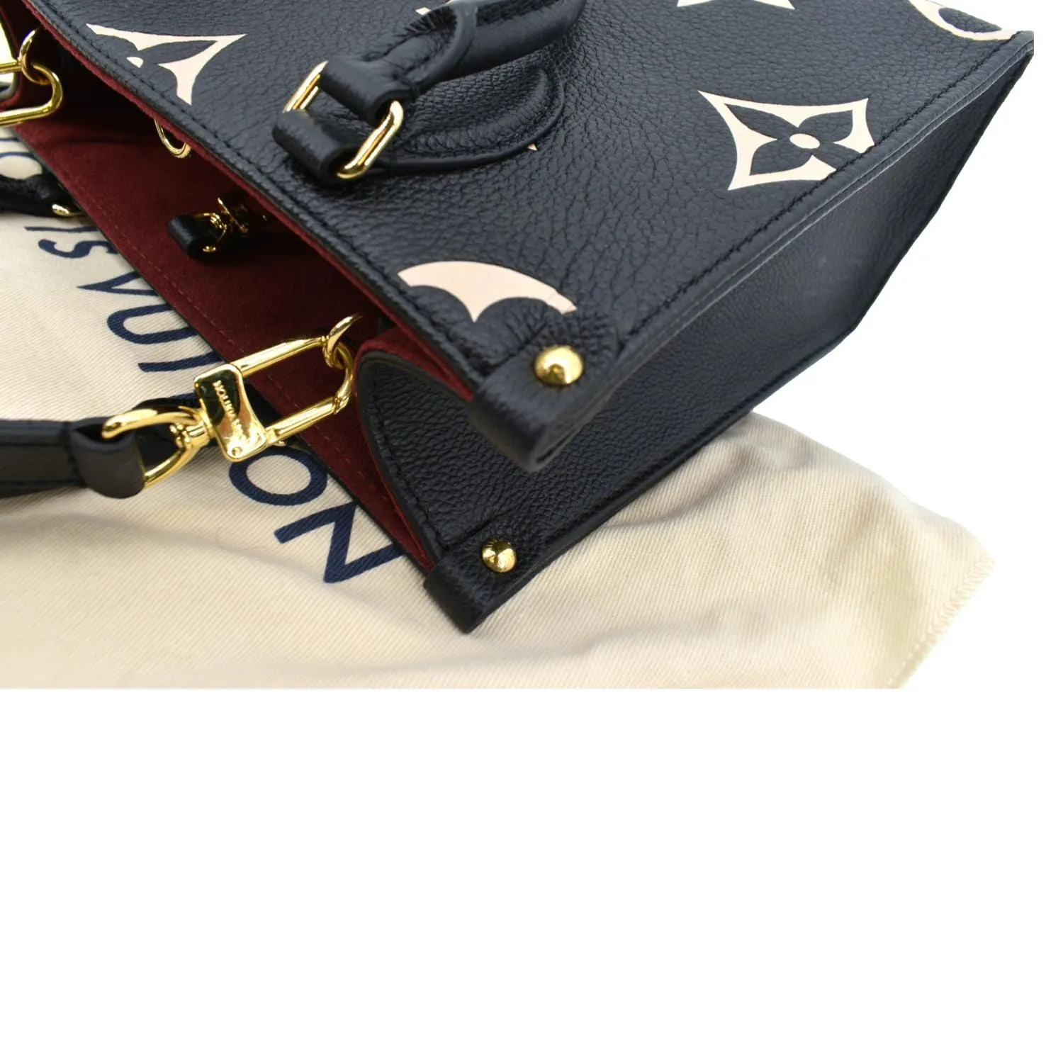 LOUIS VUITTON Onthego PM Bicolor Monogram Empreinte Shoulder Bag Black