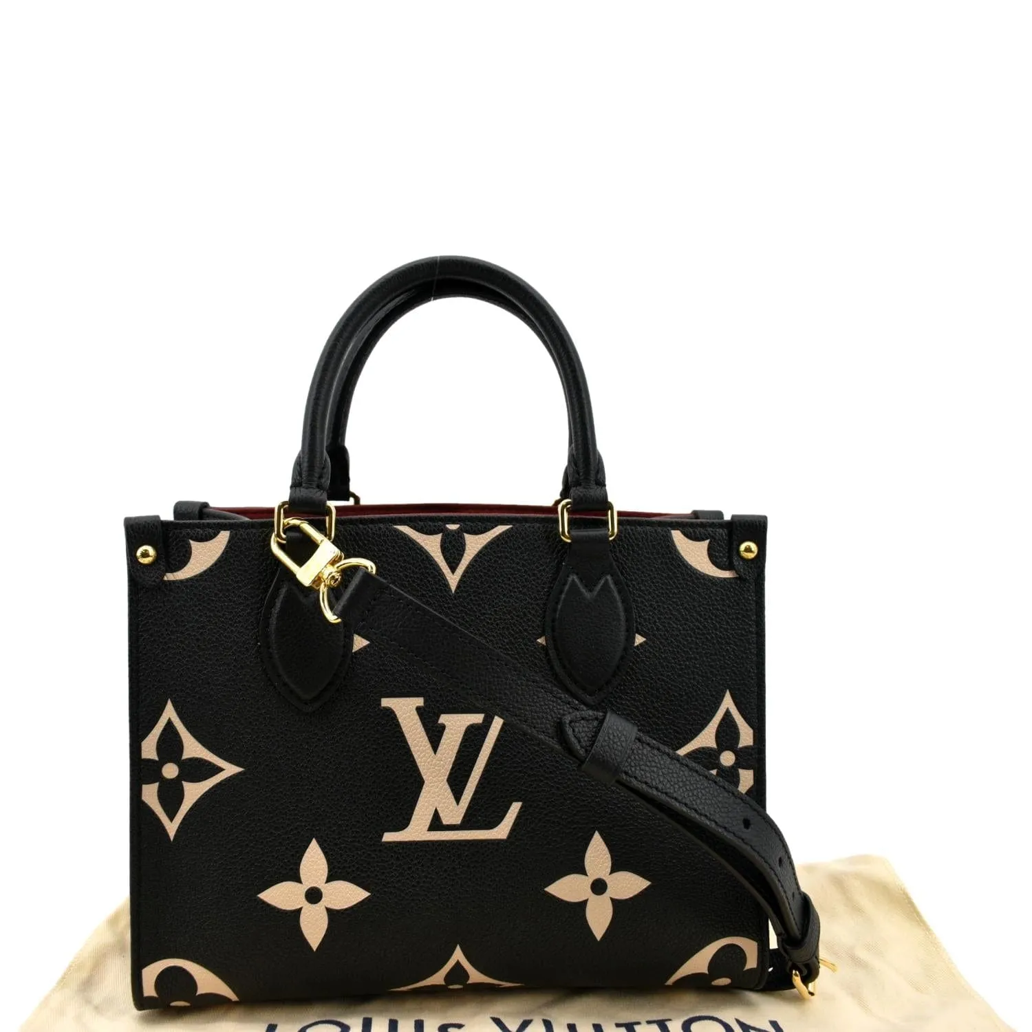 LOUIS VUITTON Onthego PM Bicolor Monogram Empreinte Shoulder Bag Black