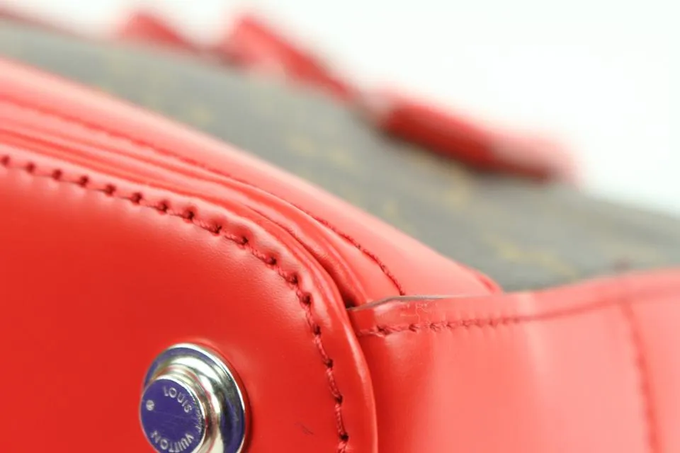 Louis Vuitton Red Monogram Dora PM Dome 2way Satchel Bag  10lk516s