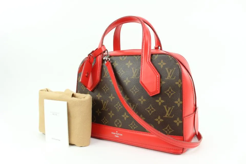 Louis Vuitton Red Monogram Dora PM Dome 2way Satchel Bag  10lk516s