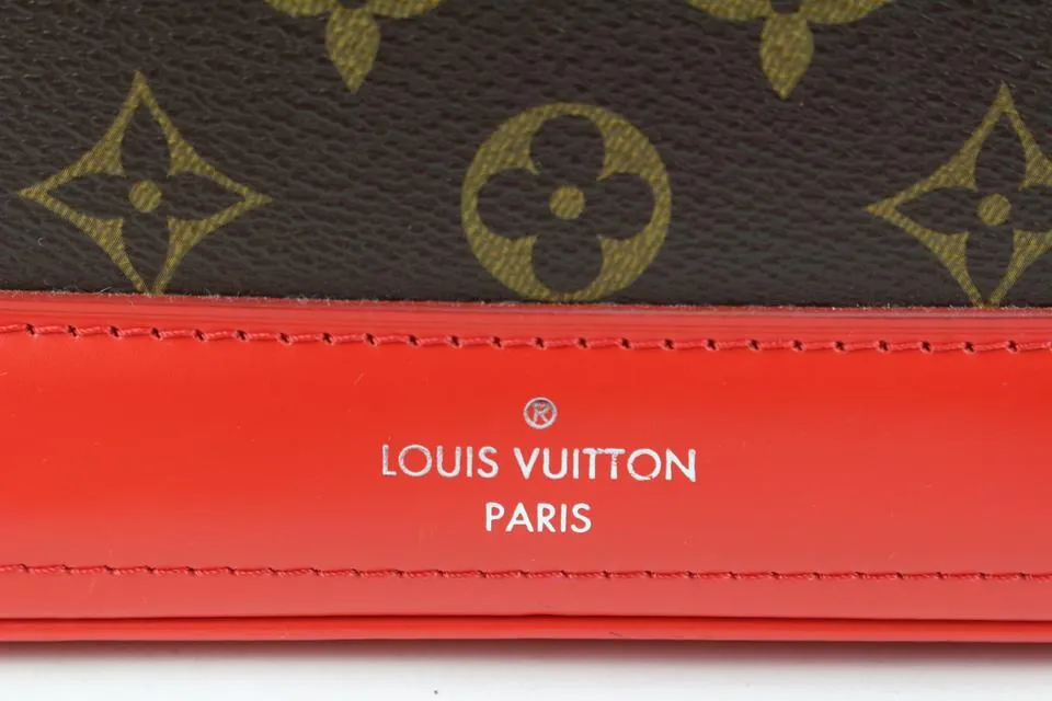 Louis Vuitton Red Monogram Dora PM Dome 2way Satchel Bag  10lk516s