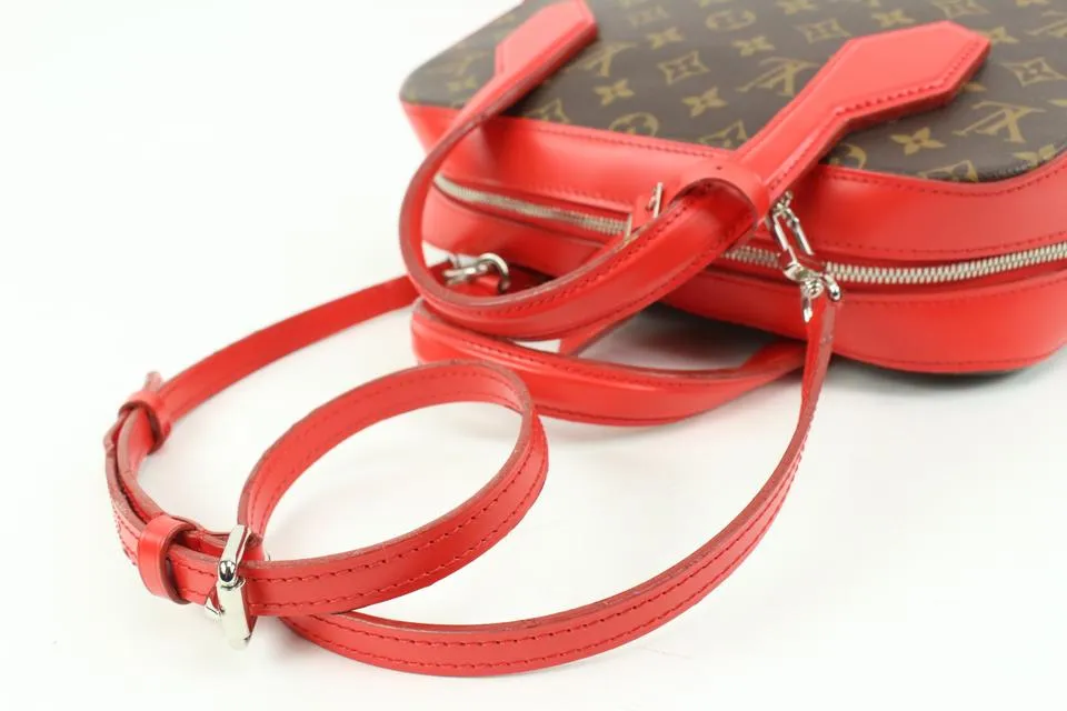 Louis Vuitton Red Monogram Dora PM Dome 2way Satchel Bag  10lk516s