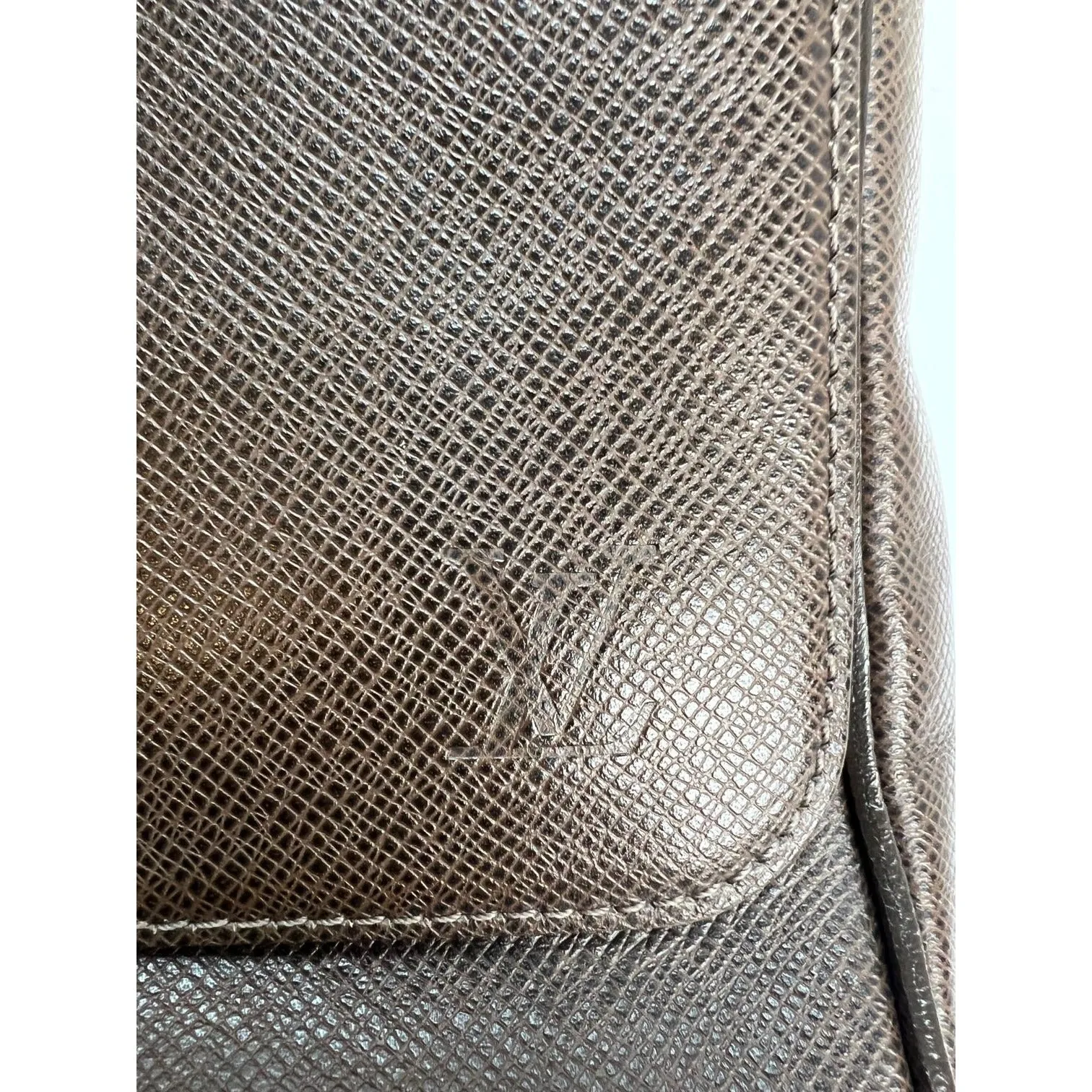 LOUIS VUITTON Taiga Roman MM Messenger Grizzli Leather Bag Men's