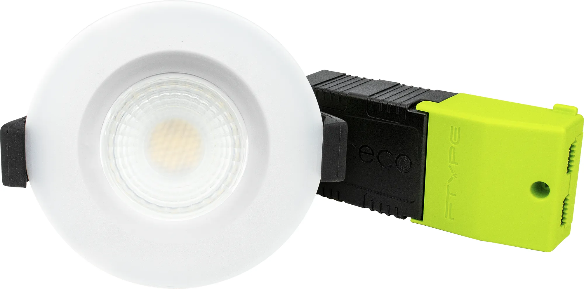 Luceco EFCB40W27 FType Compact Regressed 4W Dimmable Extra Warm White 2700K IP65 Fire Rated LED Downlight - White