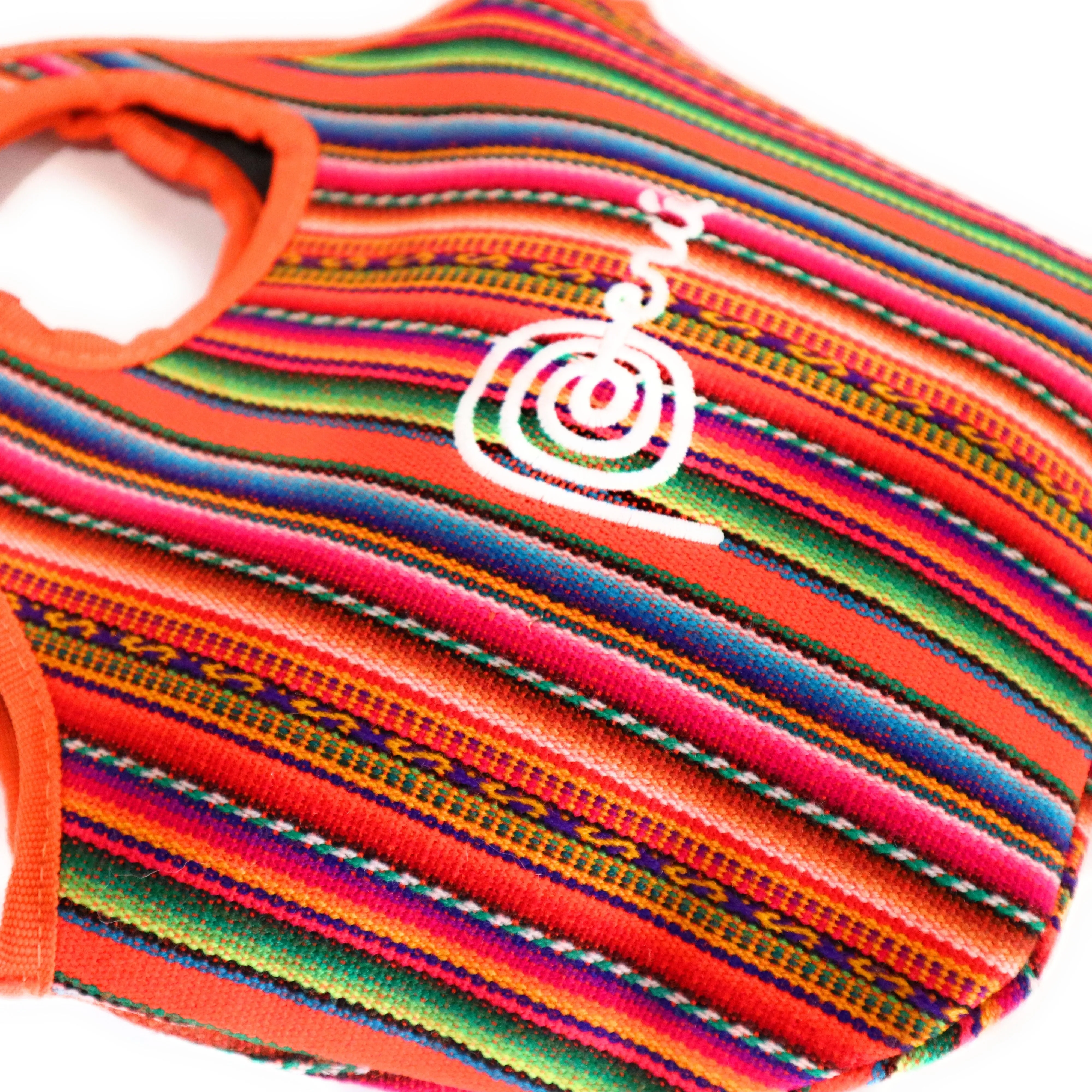 Lunch Box, Handbag, Multicolor, Zippered Peruvian Textile Design 11" Tall