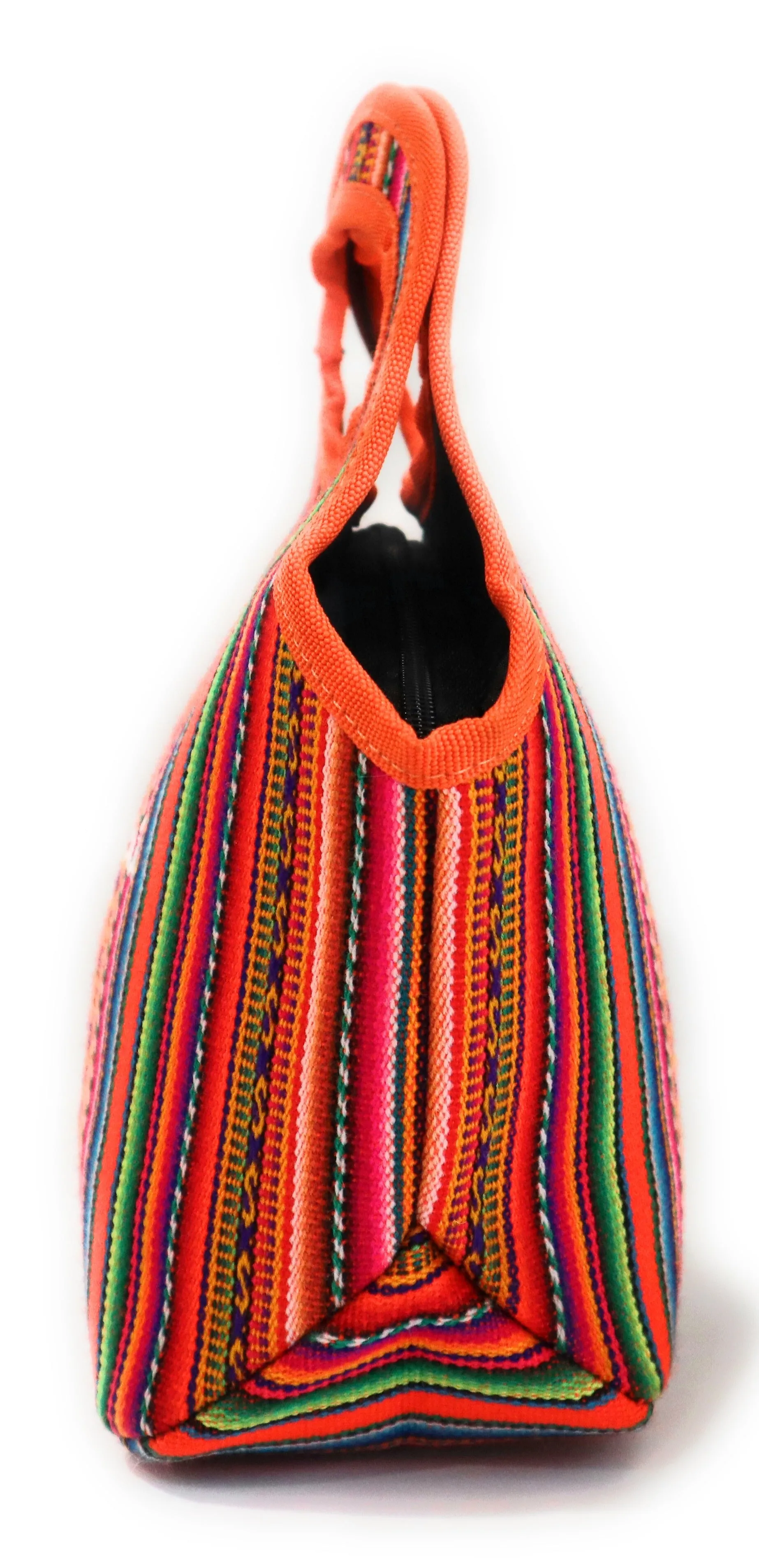Lunch Box, Handbag, Multicolor, Zippered Peruvian Textile Design 11" Tall