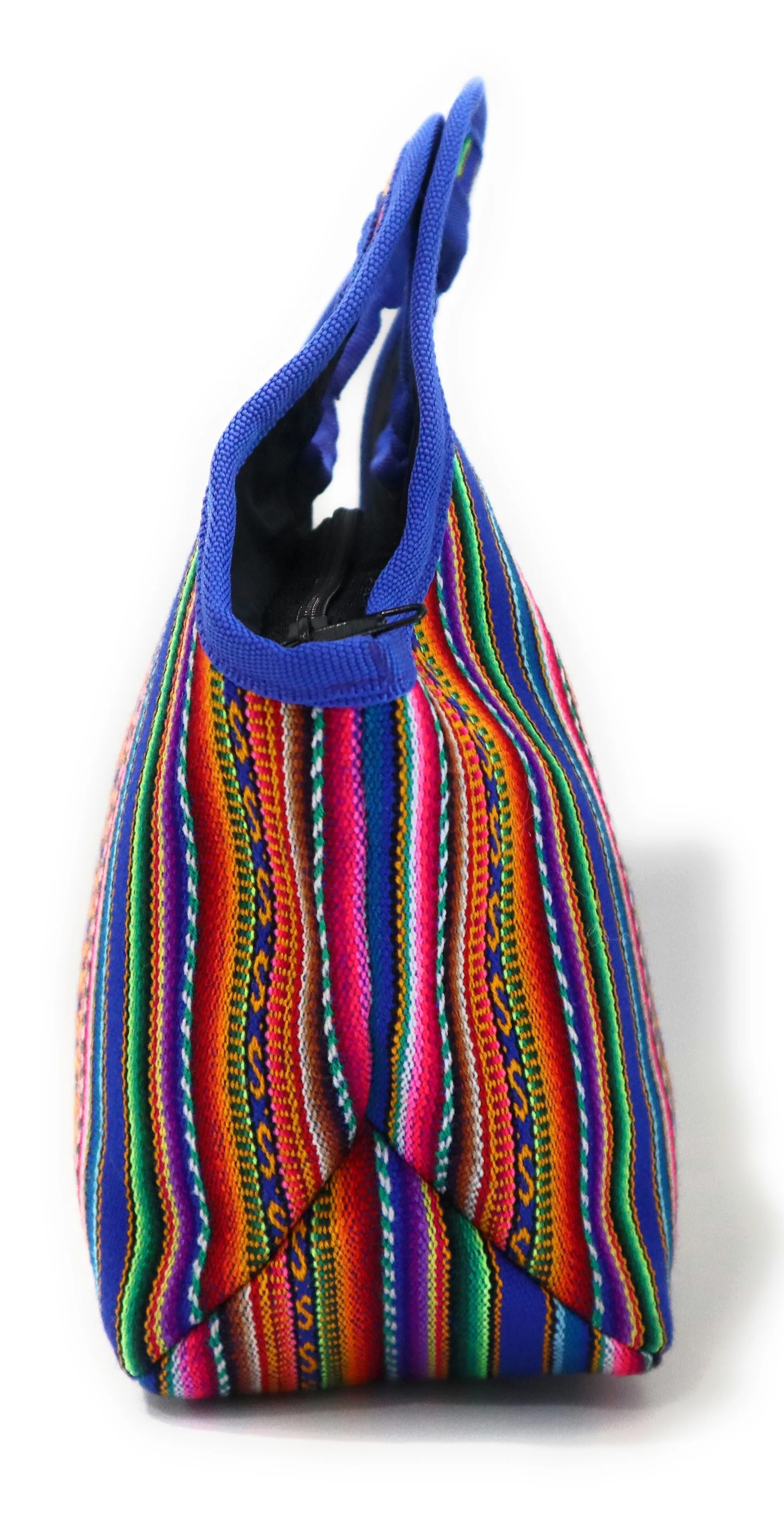 Lunch Box, Handbag, Multicolor, Zippered Peruvian Textile Design 11" Tall