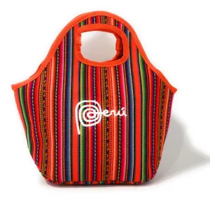 Lunch Box, Handbag, Multicolor, Zippered Peruvian Textile Design 11" Tall