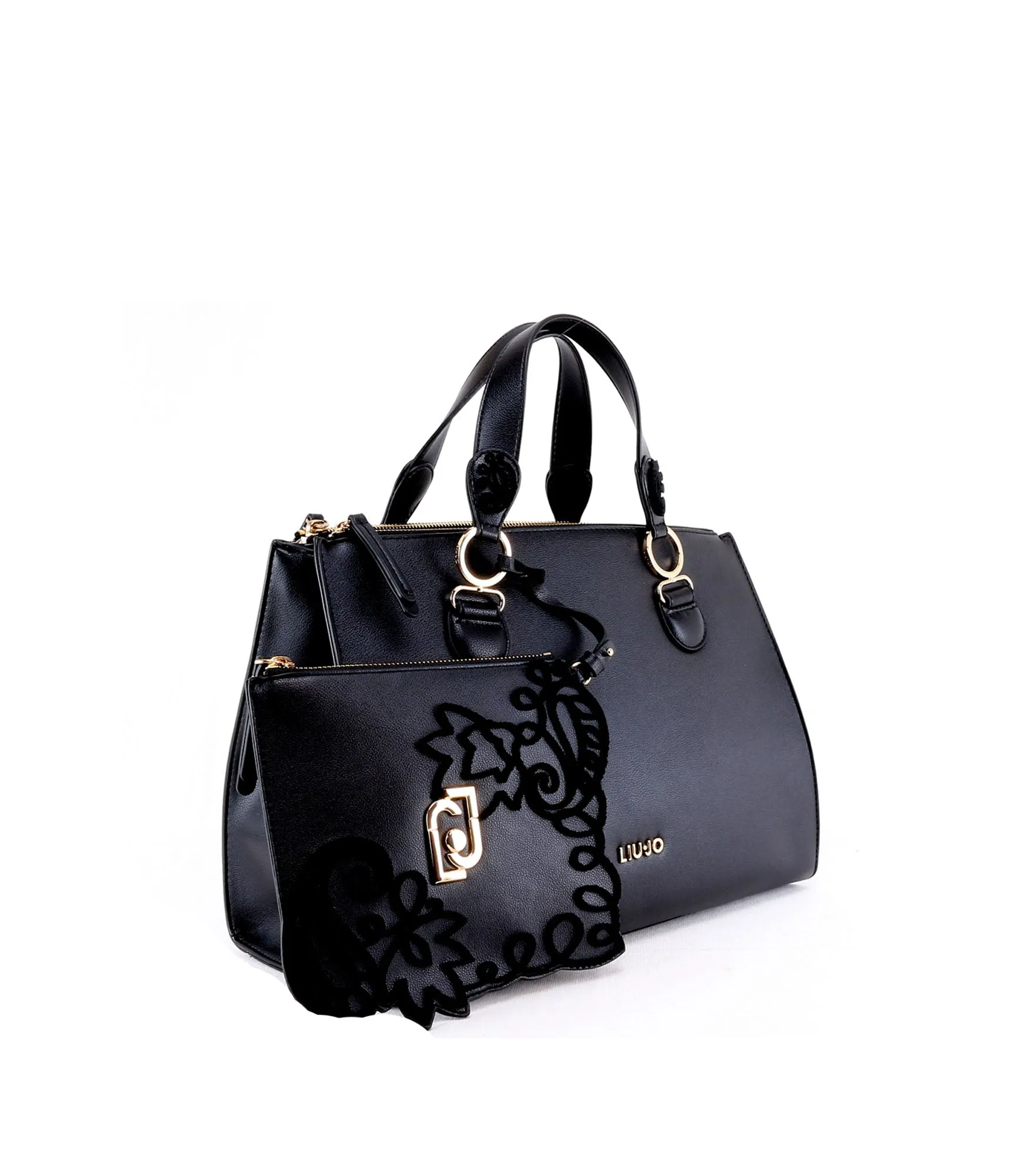 M Double Zip Satchel - Nero