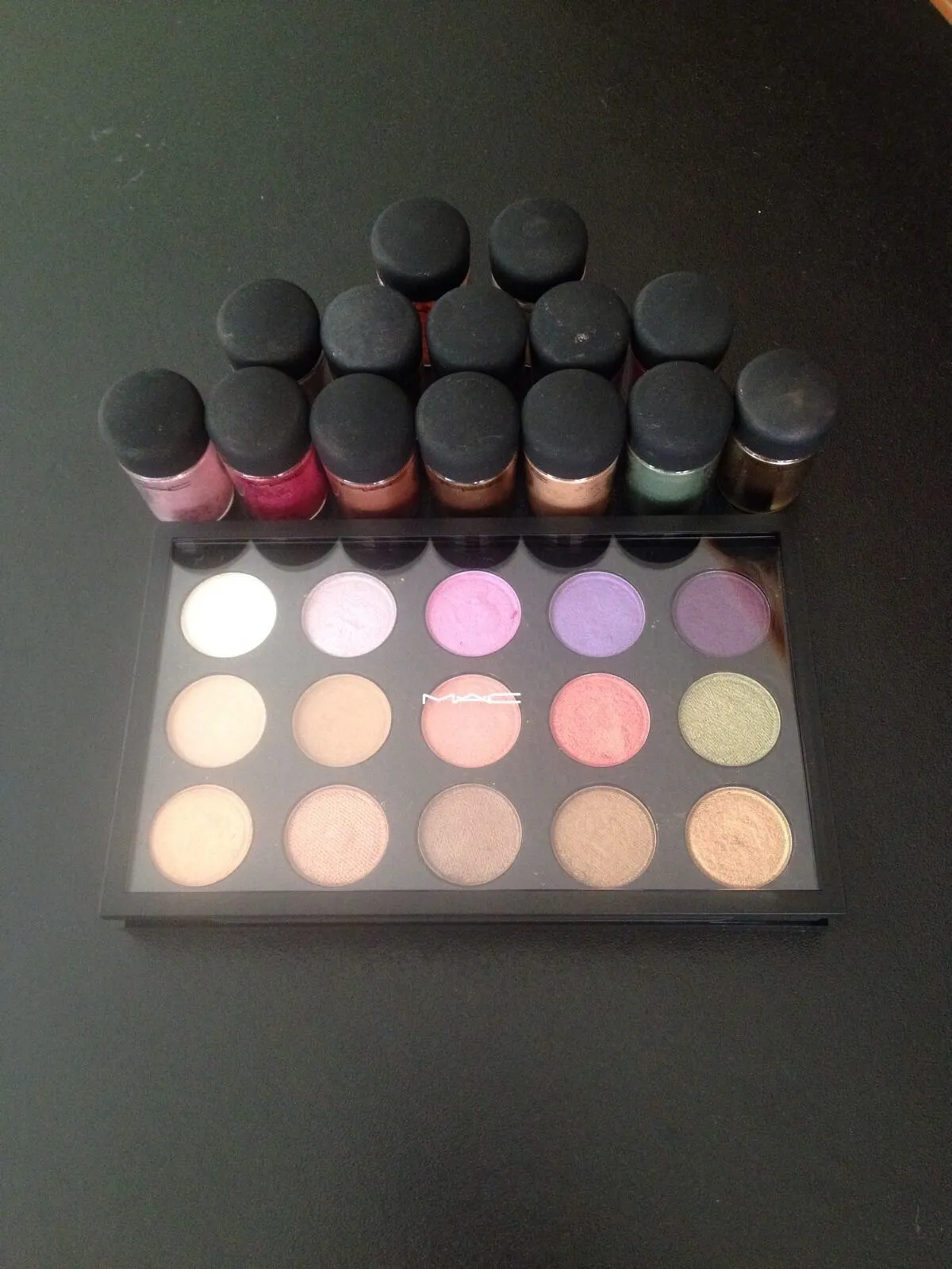 MAC 15 Pigment Pressed Pan Eyeshadow Palette Naked/Vanilla/Melon/Rose CUSTOMIZE