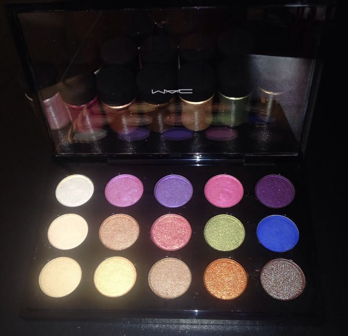 MAC 15 Pigment Pressed Pan Eyeshadow Palette Naked/Vanilla/Melon/Rose CUSTOMIZE