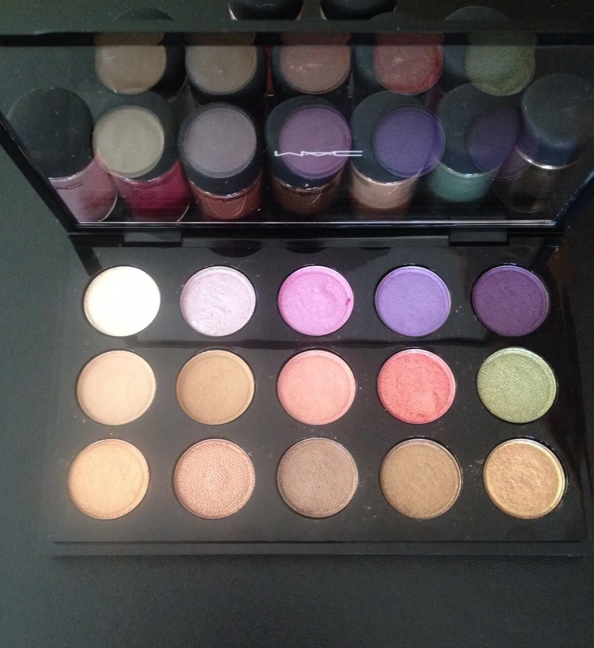 MAC 15 Pigment Pressed Pan Eyeshadow Palette Naked/Vanilla/Melon/Rose CUSTOMIZE