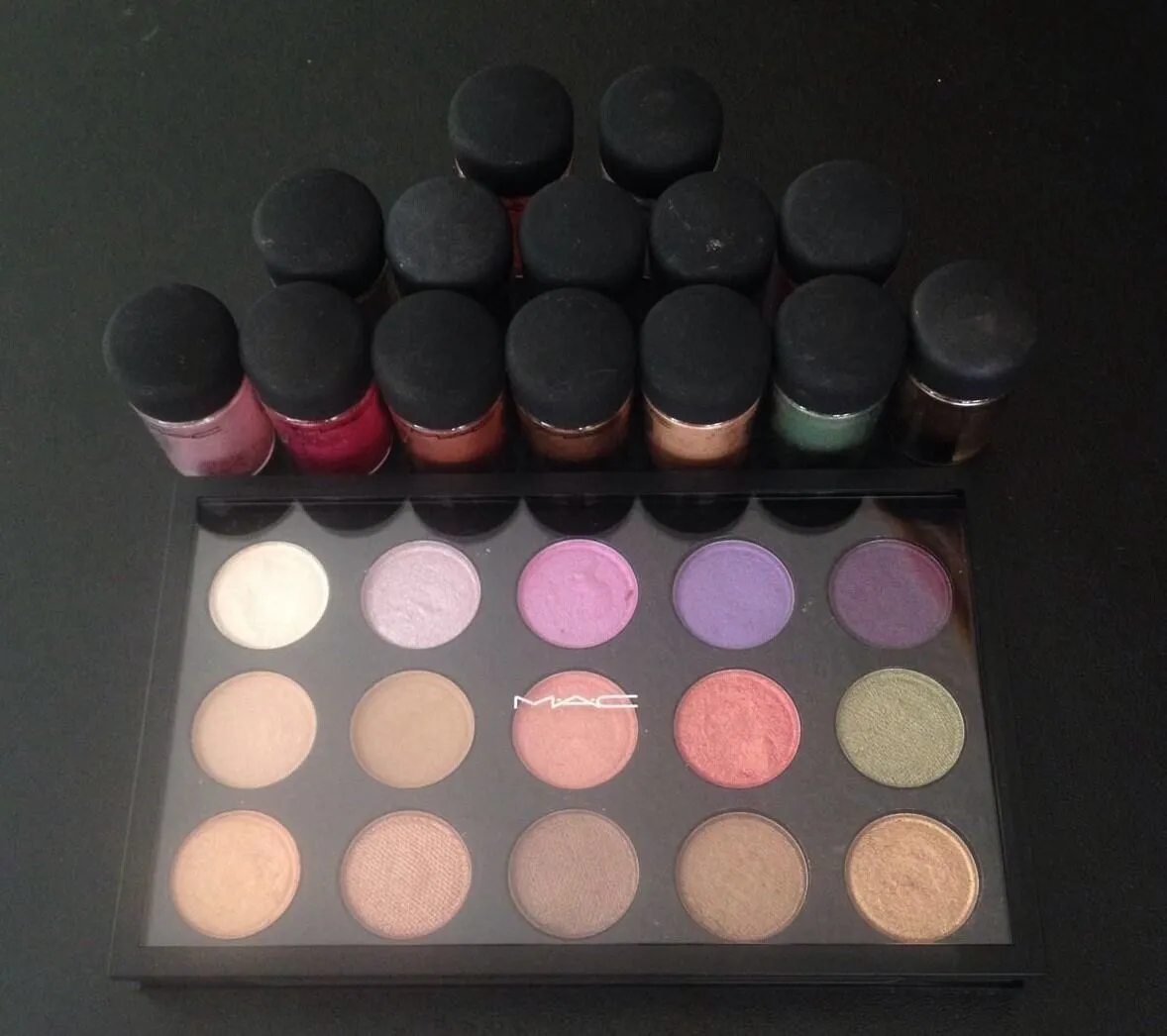 MAC 15 Pigment Pressed Pan Eyeshadow Palette Naked/Vanilla/Melon/Rose CUSTOMIZE