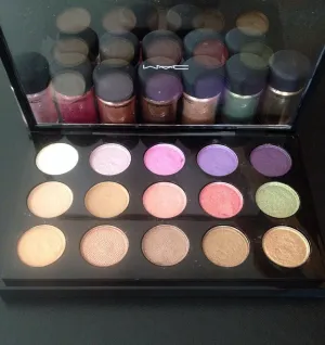 MAC 15 Pigment Pressed Pan Eyeshadow Palette Naked/Vanilla/Melon/Rose CUSTOMIZE