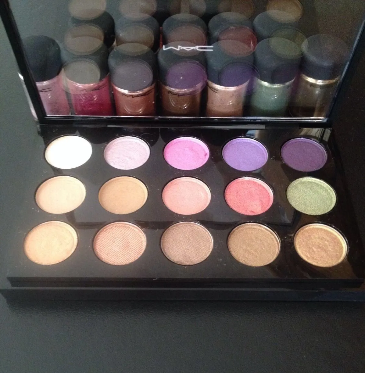MAC 15 Pigment Pressed Pan Eyeshadow Palette Naked/Vanilla/Melon/Rose CUSTOMIZE