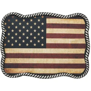 M&F Western Rope Edge American Flag Belt Buckle